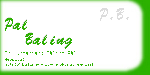 pal baling business card